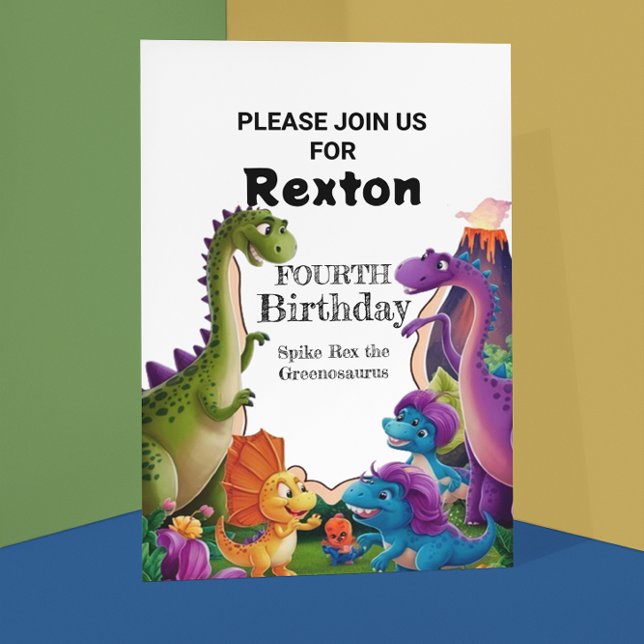 Invitaciones a la fiesta de cumpleaños de los dino (Subido por el creador)