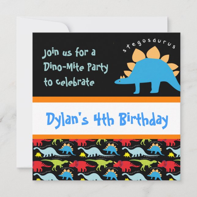 Invitaciones a la fiesta de cumpleaños de los dino (Anverso)