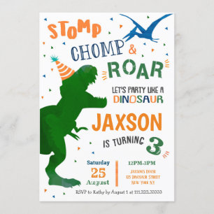 Invitaciones a la fiesta de cumpleaños de los dino
