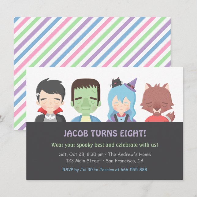 Invitaciones a la fiesta de cumpleaños de los niño (Anverso / Reverso)