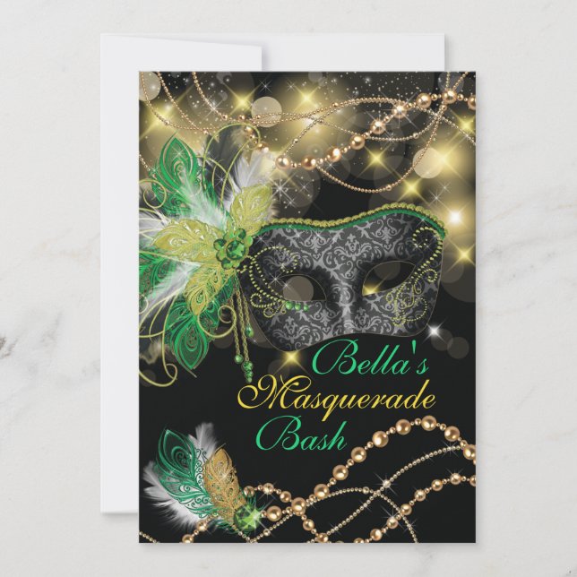 Invitaciones a la fiesta de cumpleaños de Masquera (Anverso)