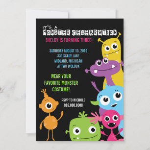 Invitaciones a la fiesta de cumpleaños de Monster 