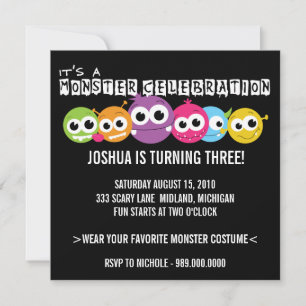 Invitaciones a la fiesta de cumpleaños de Monster