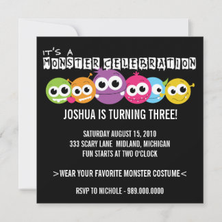 Invitaciones a la fiesta de cumpleaños de Monster 