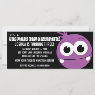 Invitaciones a la fiesta de cumpleaños de Monster 