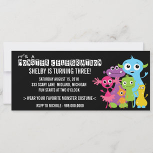 Invitaciones a la fiesta de cumpleaños de Monster 