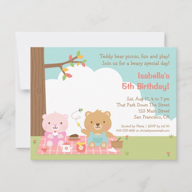 Invitaciones a la fiesta de cumpleaños de niños co (Anverso)