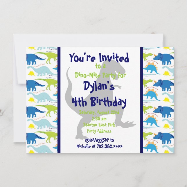 Invitaciones a la fiesta de cumpleaños de niños de (Anverso)