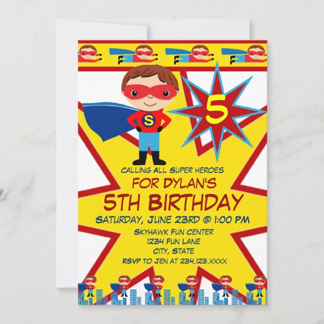 Invitaciones a la fiesta de cumpleaños de niños su (Anverso)