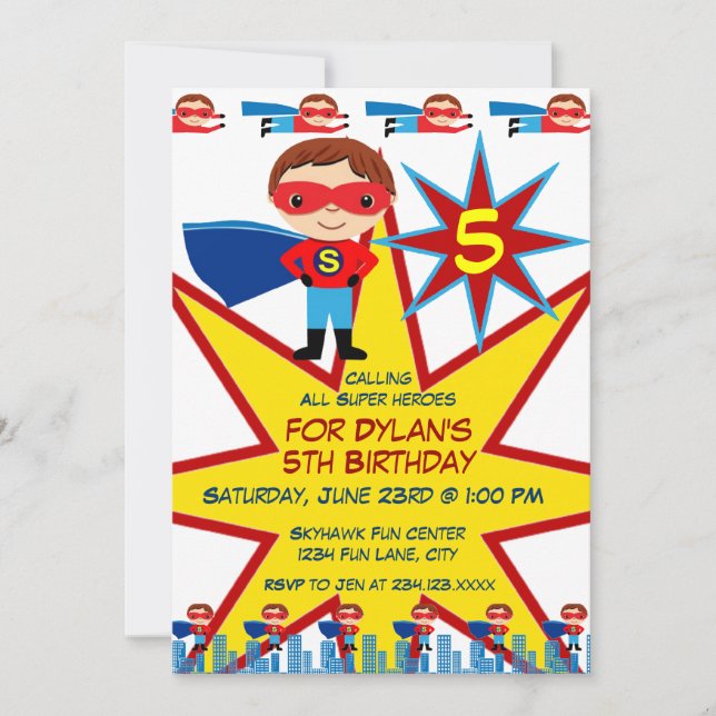 Invitaciones a la fiesta de cumpleaños de niños su (Anverso)