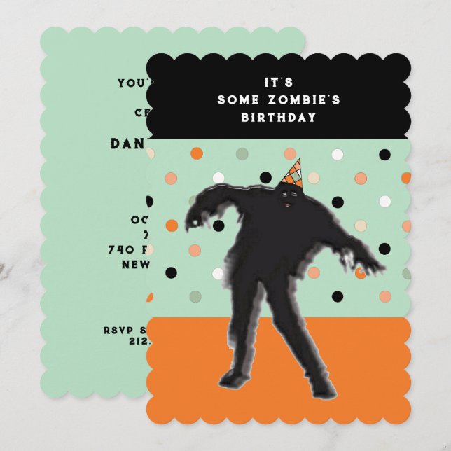 Invitaciones a la fiesta de cumpleaños de octubre  (Anverso / Reverso)