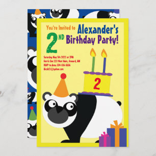 Invitaciones a la fiesta de cumpleaños de Panda An