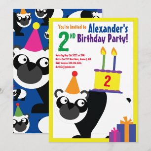 Invitaciones a la fiesta de cumpleaños de Panda An