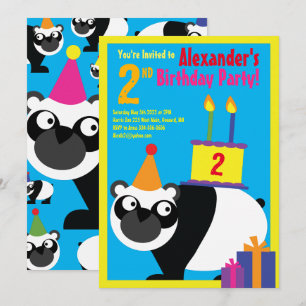 Invitaciones a la fiesta de cumpleaños de Panda An