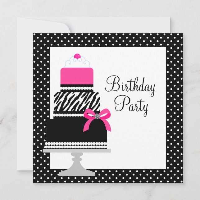 Invitaciones a la fiesta de cumpleaños de pastelit (Anverso)
