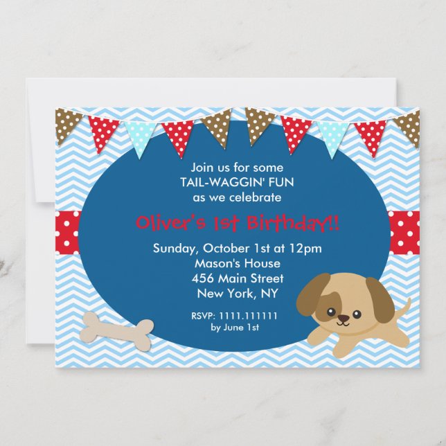 Invitaciones a la fiesta de cumpleaños de Perro Ca (Anverso)