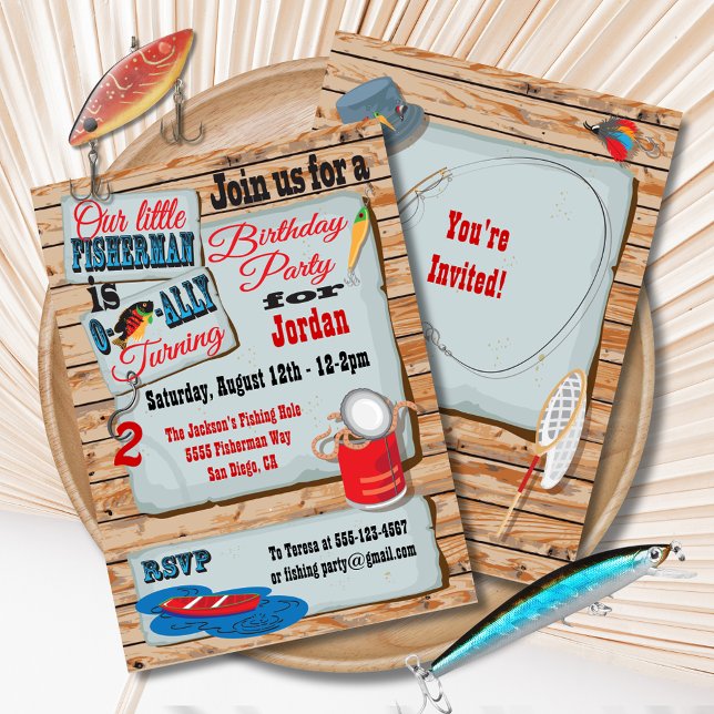 Invitaciones a la fiesta de cumpleaños de pescador (Subido por el creador)