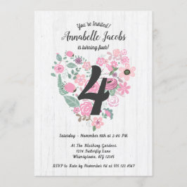 Invitaciones a la fiesta de cumpleaños de Pink Flo