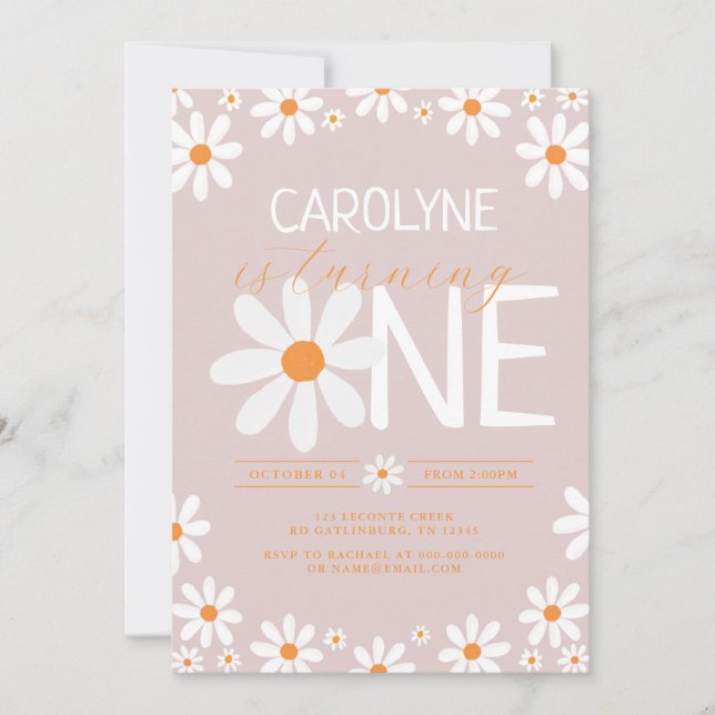 Invitaciones a la fiesta de cumpleaños de Pink Ret (Anverso)