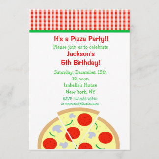 Invitaciones a la fiesta de cumpleaños de Pizza