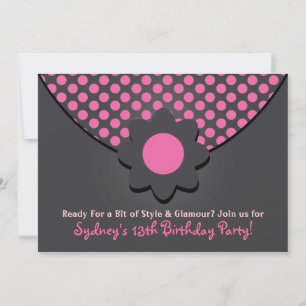 Invitaciones a la fiesta de cumpleaños de Polka Do