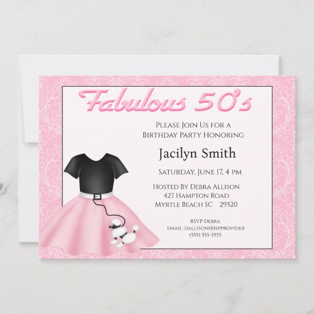 Invitaciones a la fiesta de cumpleaños de Poodle S (Anverso)