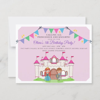 Invitaciones a la fiesta de cumpleaños de princesa