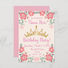 Invitaciones a la fiesta de cumpleaños de Princess