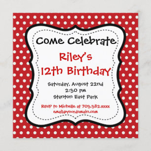 Invitaciones a la fiesta de cumpleaños de Red Blac