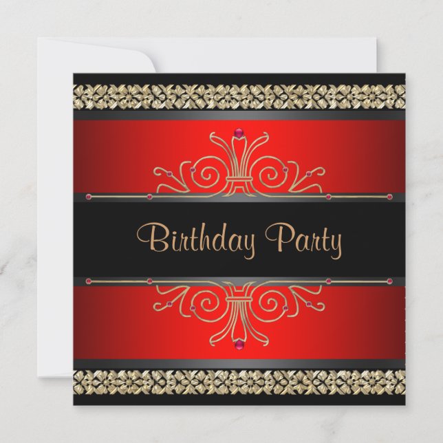 Invitaciones a la fiesta de cumpleaños de Red Blac (Anverso)