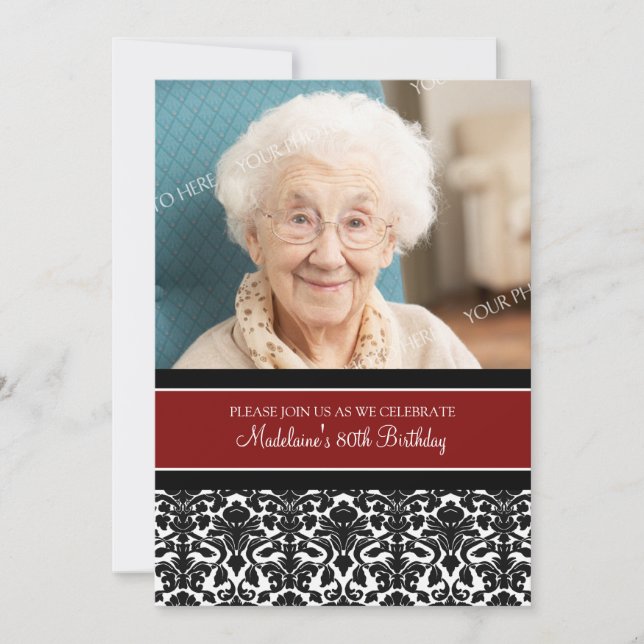 Invitaciones a la fiesta de cumpleaños de Red Dama (Anverso)