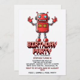Invitaciones a la fiesta de cumpleaños de Robot de