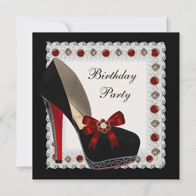 Invitaciones a la fiesta de cumpleaños de Ruby Red (Anverso)