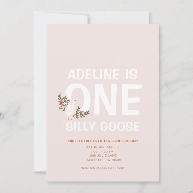 Invitaciones a la fiesta de cumpleaños de Silly Go (Anverso)