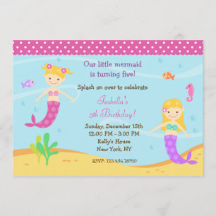 Invitaciones a la fiesta de cumpleaños de Sirena