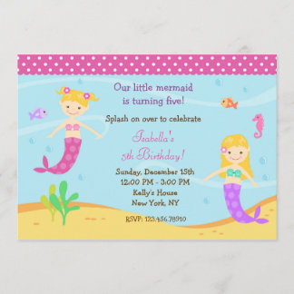 Invitaciones a la fiesta de cumpleaños de Sirena