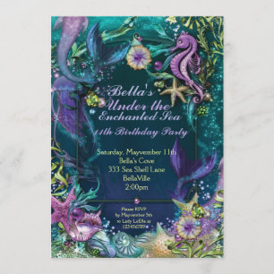 Invitaciones a la fiesta de cumpleaños de Sirena