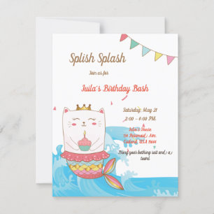 Invitaciones a la fiesta de cumpleaños de sirena d
