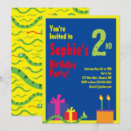 Invitaciones a la fiesta de cumpleaños de Snake An