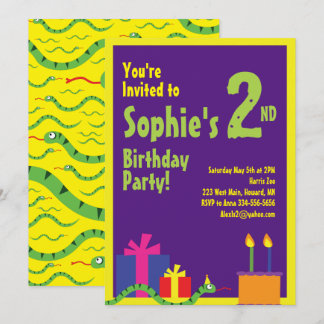 Invitaciones a la fiesta de cumpleaños de Snake An