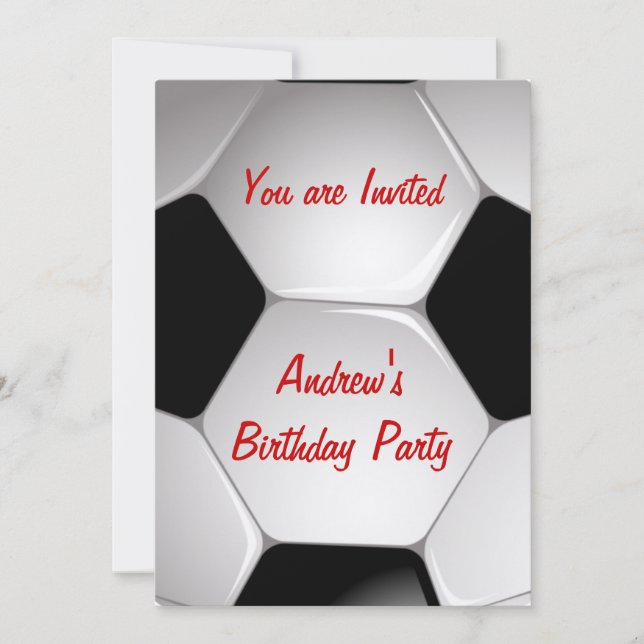 Invitaciones a la fiesta de cumpleaños de Soccer B (Anverso)