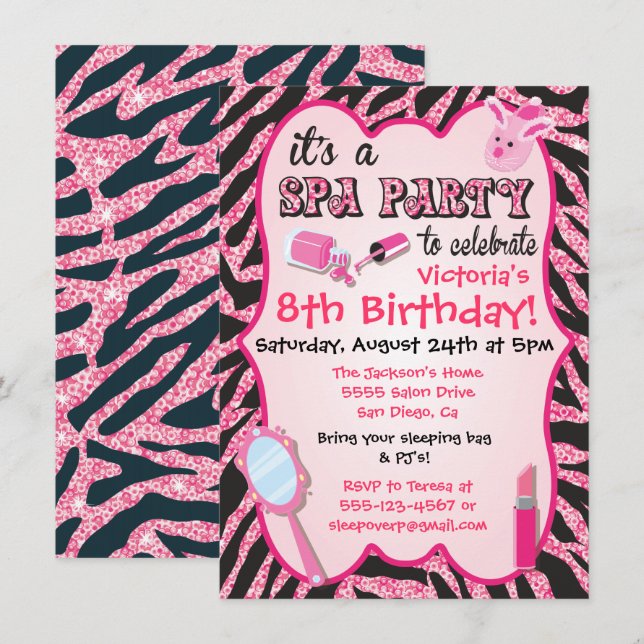 Invitaciones a la fiesta de cumpleaños de Sparkle  (Anverso / Reverso)