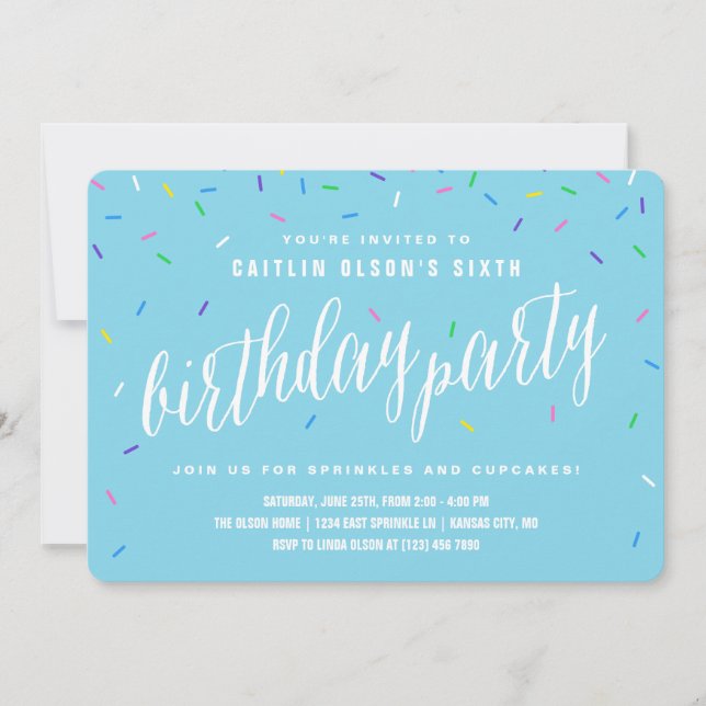 Invitaciones a la fiesta de cumpleaños de Sprinkle (Anverso)