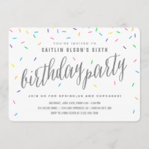 Invitaciones a la fiesta de cumpleaños de Sprinkle