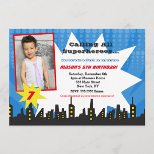 Invitaciones a la fiesta de cumpleaños de superhér
