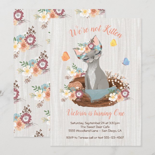 Invitaciones a la fiesta de cumpleaños de Sweet Ki (Anverso / Reverso)