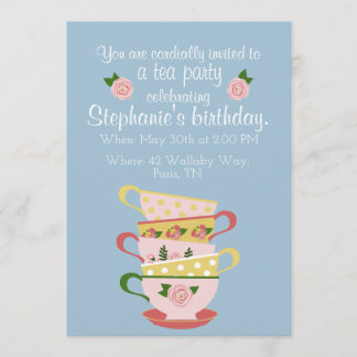 Invitaciones a la fiesta de cumpleaños de Teacup