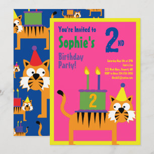 Invitaciones a la fiesta de cumpleaños de Tiger An
