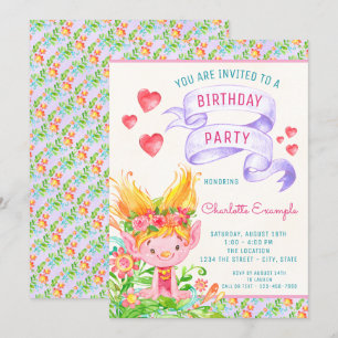 Invitaciones a la fiesta de cumpleaños de Troll