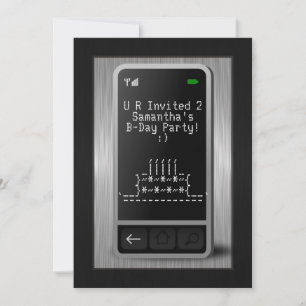 Invitaciones a la fiesta de cumpleaños de un adole